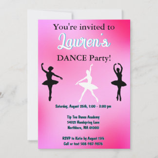 Dance Ballerina Geburtstagsparty Einladung