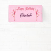 Dance Ballerina Personalisiert Happy Birthday Pink Banner (InSitu)