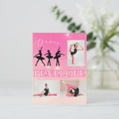 Dance Ballet Pink Gradient 3 Foto Personalisiert Postkarte (Stehend Vorderseite)