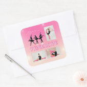 Dance Ballet Pink Gradient 3 Foto Personalisiert Quadratischer Aufkleber (Umschlag)