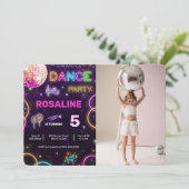 Dance Birthday Foto Einladung (Stehend Vorderseite)