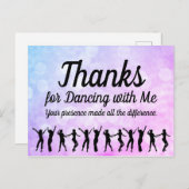 Dance Birthday Party Danke Postkarte (Vorne/Hinten)