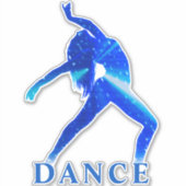 Dance Blue Abstrakt Custom Cut Vinyl Sticker (Vorderseite)