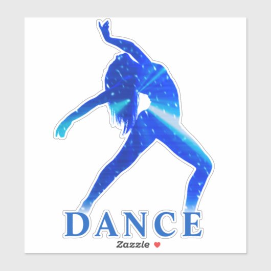Dance Blue Abstrakt Custom Cut Vinyl Sticker (Blatt)