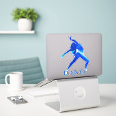 Dance Blue Abstrakt Custom Cut Vinyl Sticker (Laptop auf Schreibtisch)