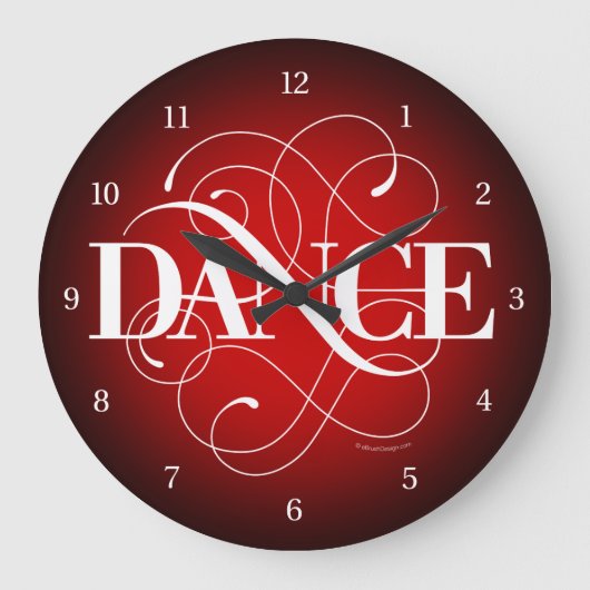 Dance Blühte Large Clock Große Wanduhr (Vorderseite)
