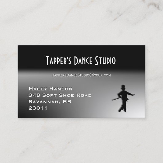 Dance Business Card - Black n Silver Visitenkarte (Vorderseite)