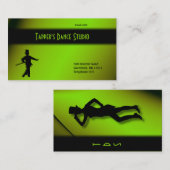 Dance Business Card gestochen - Schwarz in Grün Visitenkarte (Vorne/Hinten)