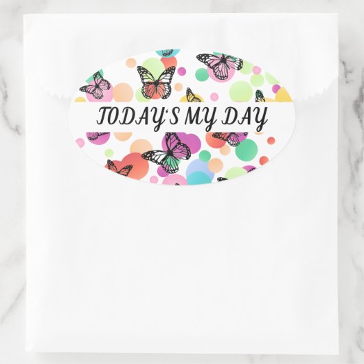 Dance butterflies Garden Ovaler Aufkleber (Tasche)