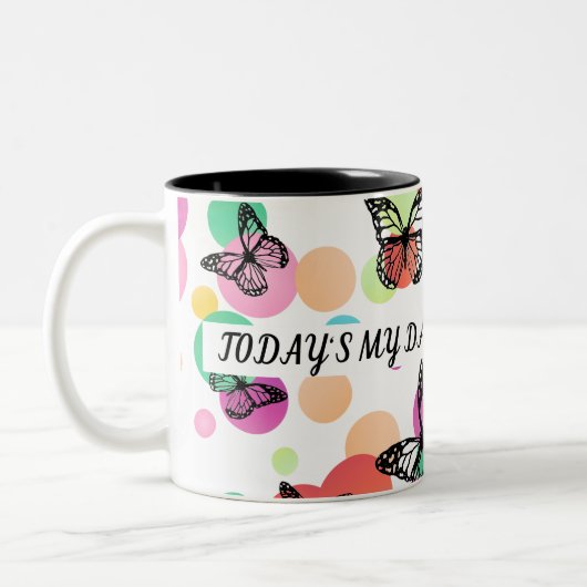 Dance butterflies Garden Zweifarbige Tasse (Links)