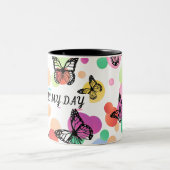 Dance butterflies Garden Zweifarbige Tasse (Mittel)