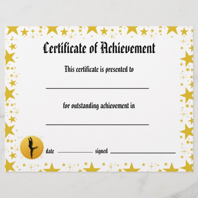 Dance Certificate of Achievement - Stars Lyrical (Vorderseite)