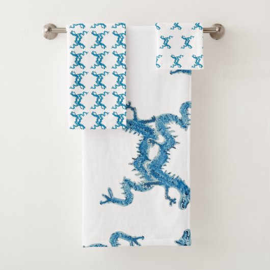 Dance Chinese Blue Dragon CC Badetuch Set (Insitu)