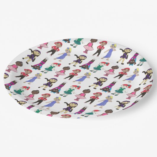 Dance Class Ballet Stich Jazz Lyrical Acro Dancers Pappteller (Schrägansicht)