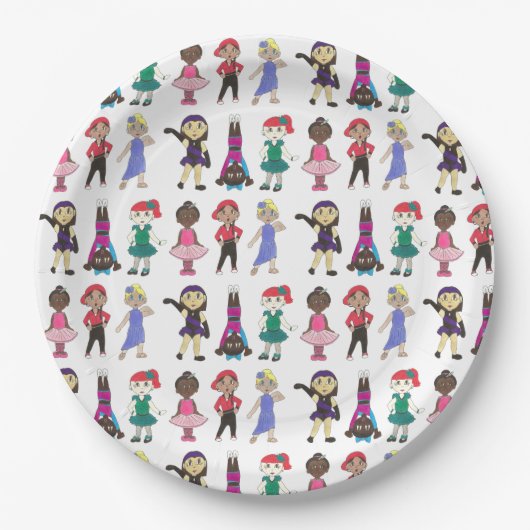 Dance Class Ballet Stich Jazz Lyrical Acro Dancers Pappteller (Vorderseite)