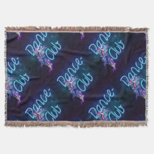 Dance Club Neon Lights Throw Blanket Decke