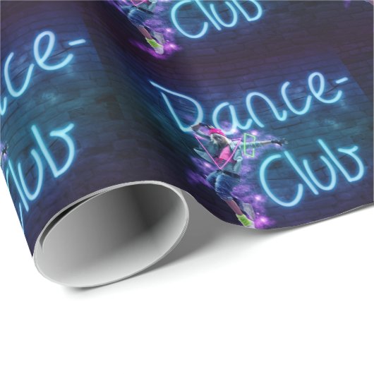 Dance Club Neon Party Dancer Geschenkpapier (Rolleneckpunkt)