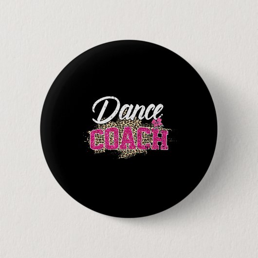 Dance Coach Leopard Funny Dancing Coach Mutter D Button (Vorderseite)
