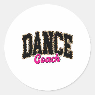 Dance Coach Leopard Tanz Livio Vanilla Club Runder Aufkleber