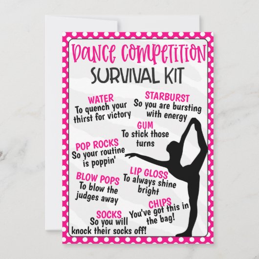 Dance Competition Survival Kit Einladung (Vorderseite)