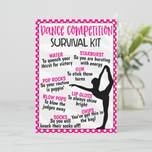 Dance Competition Survival Kit Einladung (Stehend Vorderseite)