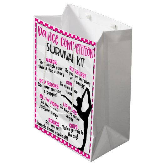 Dance Competition Survival Kit Mittlere Geschenktüte (Vorderseite Schrägansicht)