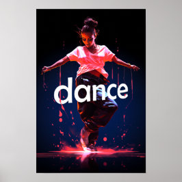 Dance cool hip hop girl poster