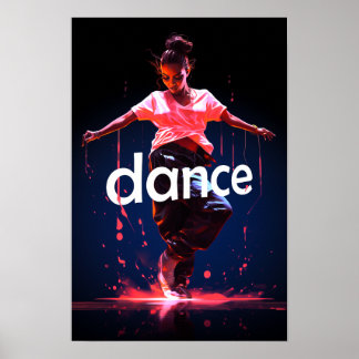 Dance cool hip hop girl poster