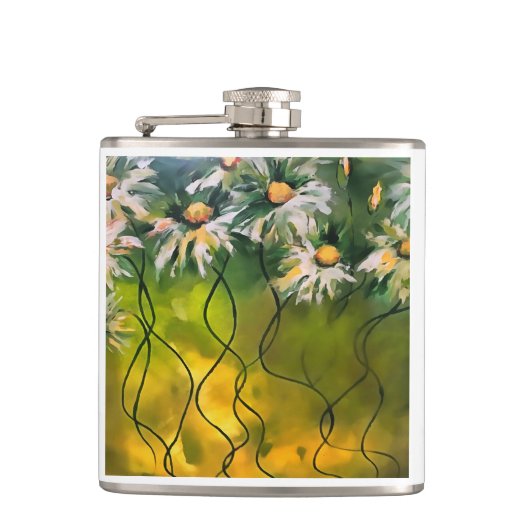 Dance Daisy Dance Surrealistische Art Flachmann (Vorderseite)