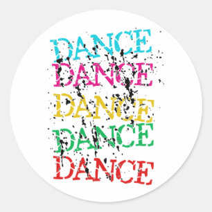 Dance Dance Colorful Stylish Grudge Runder Aufkleber