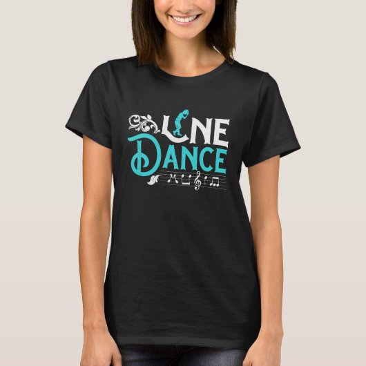 Dance Dance Notes Music Play Line Dance Line Dance T-Shirt (Vorderseite)