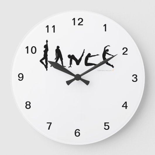 Dance Dancers Silhouettes Wall Clock Große Wanduhr (Vorderseite)
