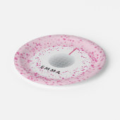 Dance Disco Ball Party Custom Pink Black Party Pappteller (Schrägansicht)