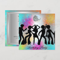 Dance Disco Birthday Party - Psychodelikte Einladu