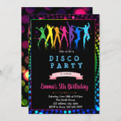 Dance Disco Geburtstagsfeier Einladung (Vorne/Hinten)