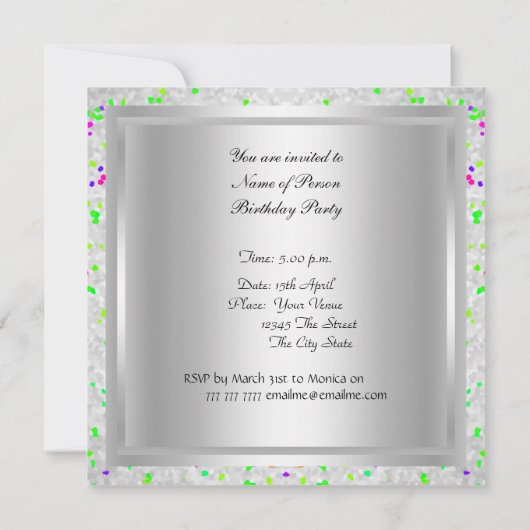 Dance Disco Geburtstagsparty Einladung (Rückseite)