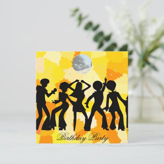 Dance Disco Geburtstagsparty Einladung (Stehend Vorderseite)