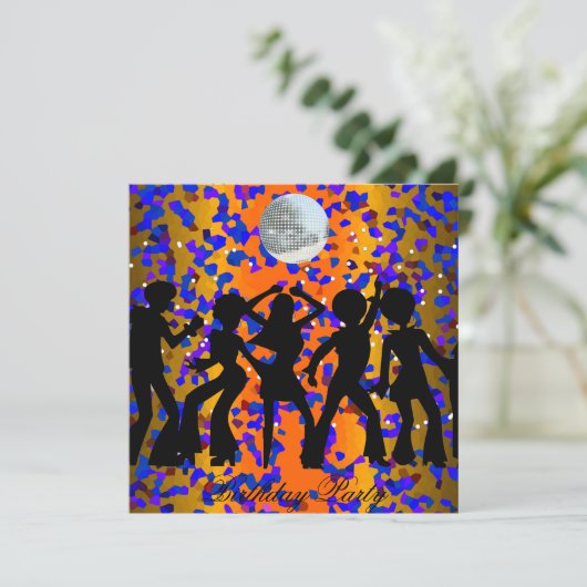 Dance Disco Geburtstagsparty Einladung (Stehend Vorderseite)