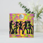 Dance Disco Geburtstagsparty Einladung aquamarin (Stehend Vorderseite)
