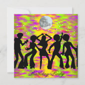 Dance Disco Geburtstagsparty Einladung aquamarin (Vorderseite)