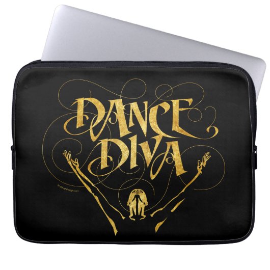 Dance Diva (Gold) Laptopschutzhülle (Vorderseite)