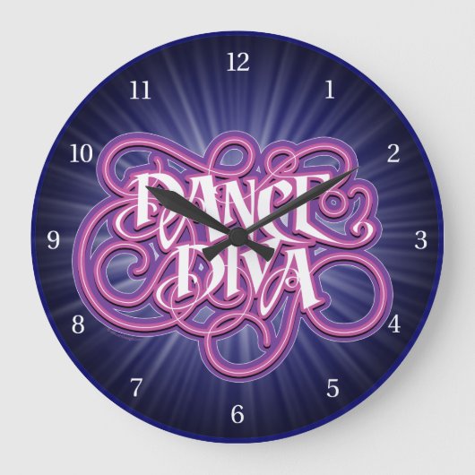 Dance Diva Large Clock Große Wanduhr (Vorderseite)