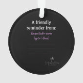 Dance Eltern Audience Etiquette Lavender Acrylic Ornament (Rückseite)