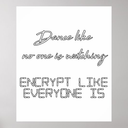 Dance Encrypt Programmierung Poster (Vorne)