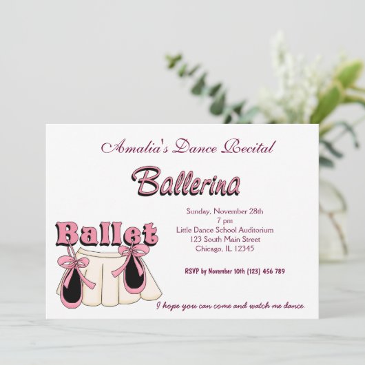 Dance-Erwägung Einladung (Stehend Vorderseite)