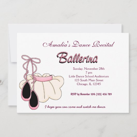 Dance-Erwägung Einladung (Vorderseite)