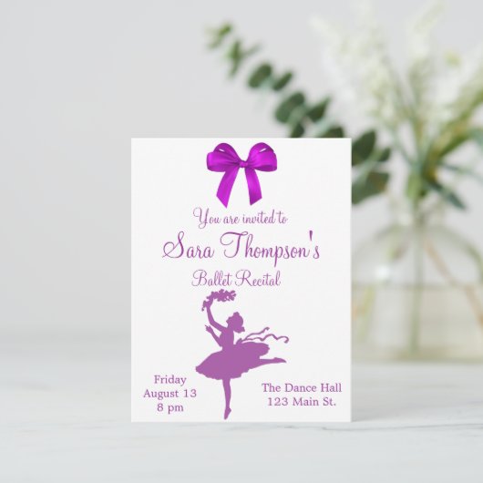 Dance Erwägungsgrund Einladung (Stehend Vorderseite)