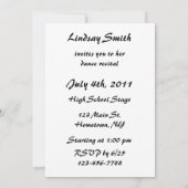 Dance Erwägungsgrund Einladung (Rückseite)