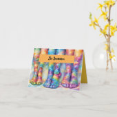 Dance Erwägungsgrund Einladung mit farbigen Füßen (Gelbe Blume)