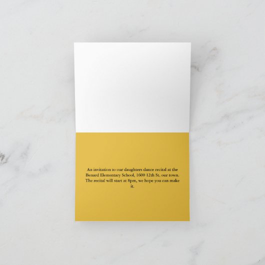 Dance Erwägungsgrund Einladung mit farbigen Füßen (Innenseite)